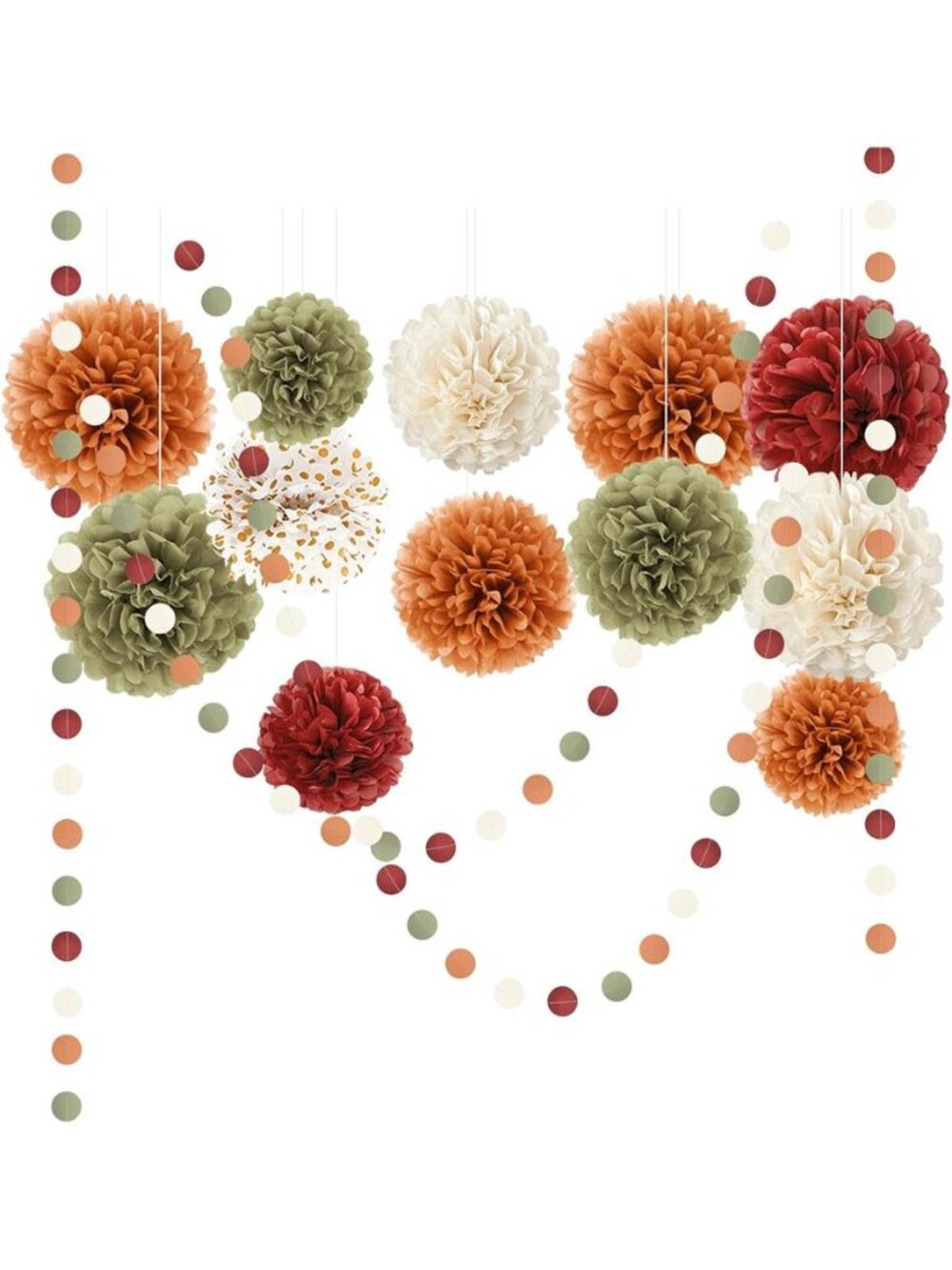 Fall Decor Pumpkin Tissue Pom Poms